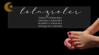 Red pedicure Footjob makes him cum so quick! (OF and Manyvids in bio!)