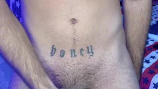 Jerking my uncut cock and shooting my milk 🥛💦