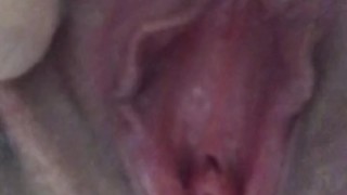 Zoomed virgin pussy touching, stretching