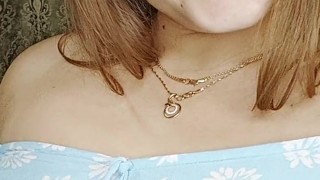 juicy redheaded girl in a gorgeous dress