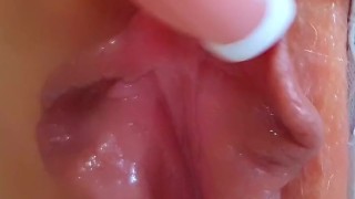 MY PUSSY IS GONNA EXPLODE WHEN I RUB MY SENSITIVE CLIT! PUSSY ORGASM CLOSE UP!