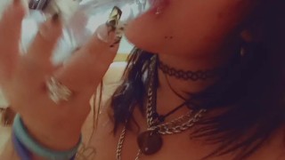 Hardcore dildo blowjob