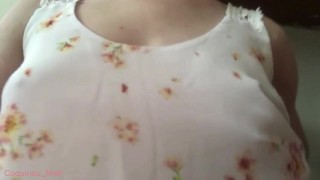 Fondling my nipples, getting ready to leave my house with them HARD 🌼🌼