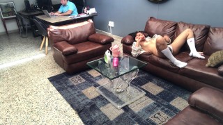 hot girl gets horny in job interview.