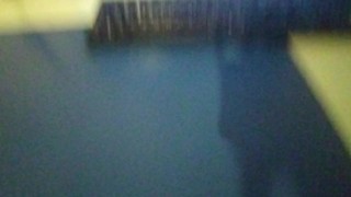 Horny Teen CherryBomBomb sucking cock and eating cum under the TABLE!