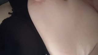 Playing with big titties