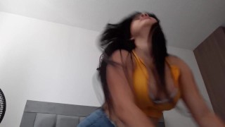 beautiful girl masturbates and makes hot video.