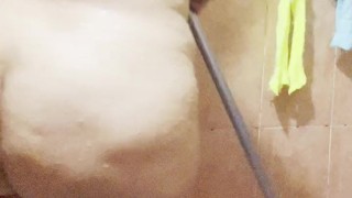 Hot Latina with a Big Ass Stepmom shares shower with Stepson. Showering with Step-Mom