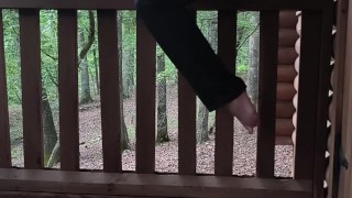 Touching Myself To The Sounds Of Nature To Start My Day At The Log Cabin