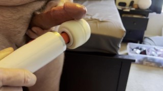 Quick magic wand and cum session