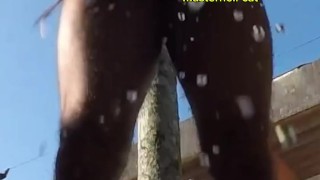 pissing in your face in public. public domination.