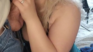 Furry Cat Ear Girl Gives Sloppy Blowjob with Huge Facial