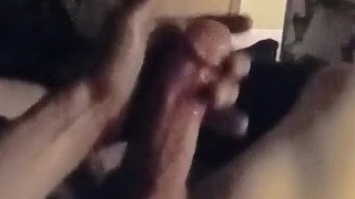 Thinking about you, stroking my fat cock