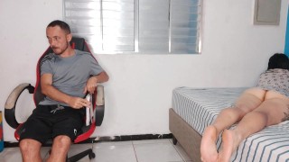 Horny stepsister gets her ass exposed to tease her stepbrother