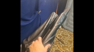 Me in girls skinny tight jeans and my doll Fortuna in black leather leggings like a imagination