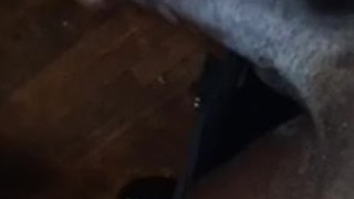 Stroking cock and get caught