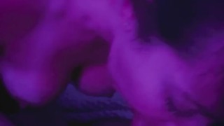 Licking the cum off his messy hard cock