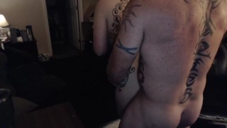 Hot Wife watching dirty porn while bearded daddy fucks her tight pussy