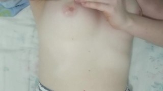 cute petite has shaking orgasm