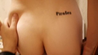 Slim teen with cum on tongue