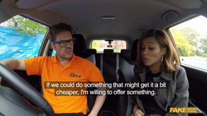 Fake Driving School - Ebony beauty KIKI MINAJ having sex in a car in a PUBLIC area