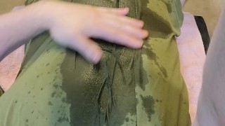 Laying down and peeing on myself