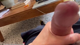 Balls are so full that cum leaks out of my knob !