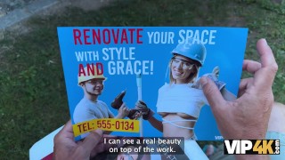 VIP4K. Hunter fucked a handywoman after she stripped for him just in his yard