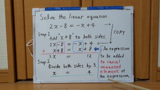 Tokyo 2024-1st [1]Q4 Solve the linear equation.[JapanMath]