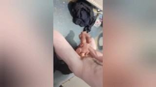 Horny teen loves to fuck his ebony sex doll