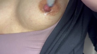 OF MILF nipple play