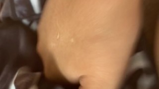 Shoves dirty sticky underwear in pussy