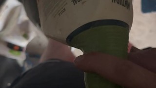 Had to piss in an old bottle while clearing out my old storage unit