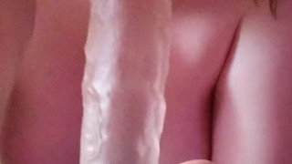 I brought my lover home while my husband is not at home and I sit astride his huge cock (dildo) and