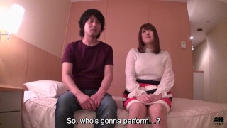 Japanese girlfriend has raw sex with JAV director while boyfriend watches