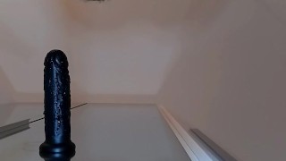 Two dildos mirrored to milk my cum off in a cascade