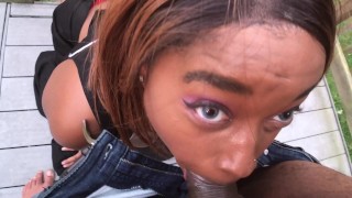 4K- Sucking and Fucking his dick in the backyard as a Sexy Cowgirl of Halloween