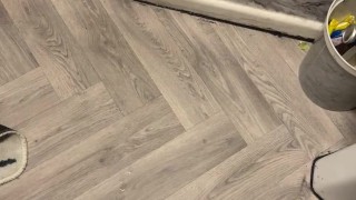 Cumming all over the bathroom