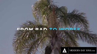 MODERN-DAY SINS - Angry Sabina Rouge Caught Long-Time GF Bella Rolland Cheating With Bunny Colby