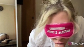 Deepthroat and cum swallowing with fake doctor blonde milf