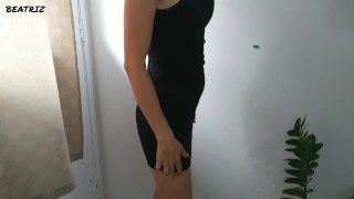 in a short dress, all beautiful, sucking and moaning 🌶️a lot