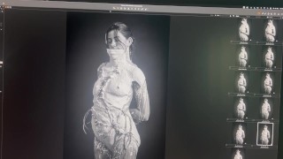 Goddess Brunette Spreads Ass While Modeling For BDSM/Fetish Art Project in Berlin