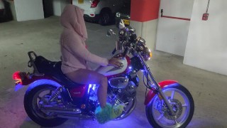 Sexy Colombian Latina in Bikini on Motorbike