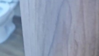 He cums on my ass after he catches me using my dildo in the shower