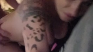 Fucking my wife from behind then she licks up all the cum and deep throats daddy's cock.