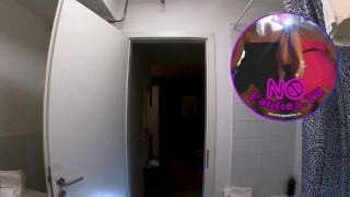 Super Hot Very Beautiful Brunette College Girl in her Dorm Room prepares for going out to Night Club