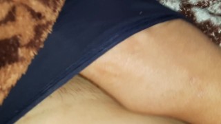 I masturbate with a vibrator under the blanket so that my stepmother lying next to me doesn’t hear