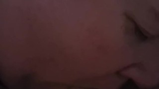 Choking down on small cock