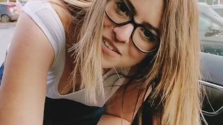 Nipslip dare in public at the drive thru - Nipple slip flashing