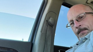 Man masturbating and cumming in public